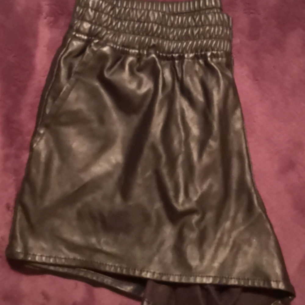Faux leather shorts